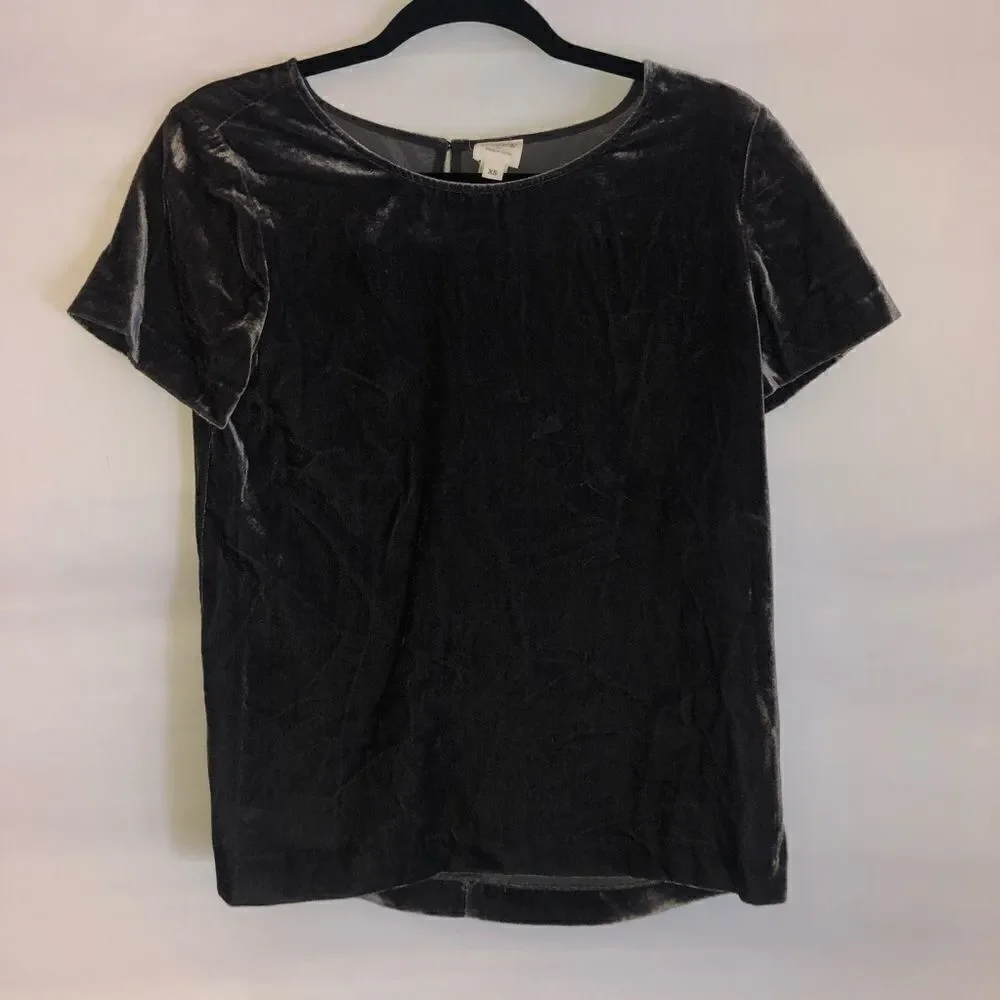 J. Crew Grey Velvet Top